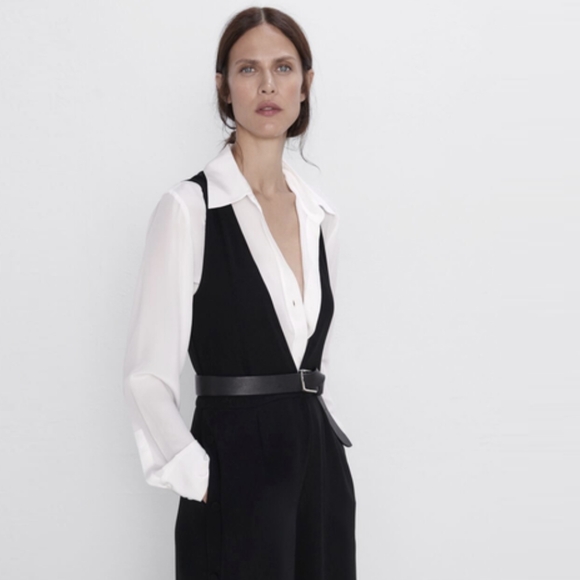 Zara JUMPSUIT with BUTTONED Straps - Picture 5 of 7